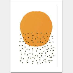 peach orange watercolor abstract mid century modern minimalist art Posters and Art